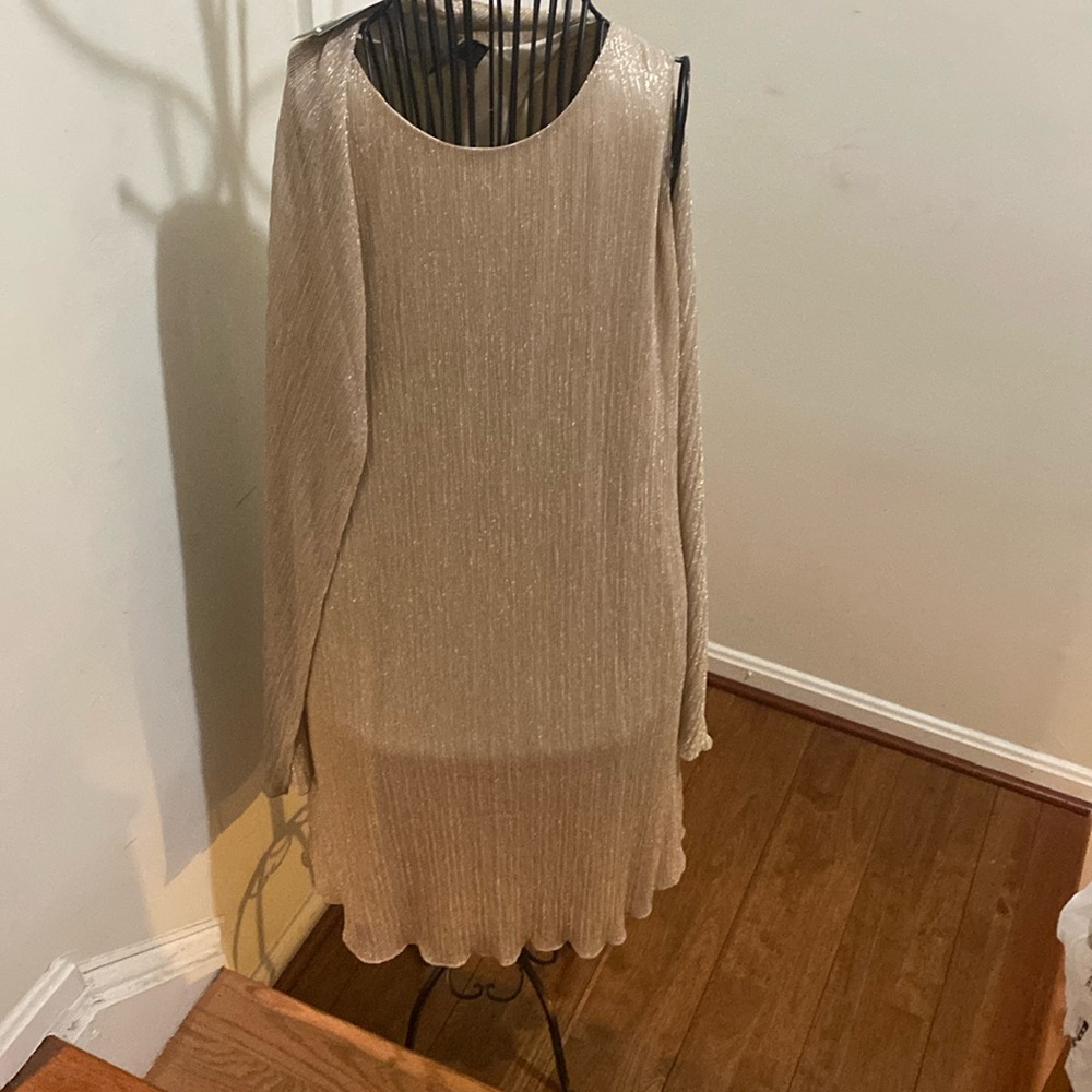 Gold sparkle attached cardigan dress. Brand new with tag .